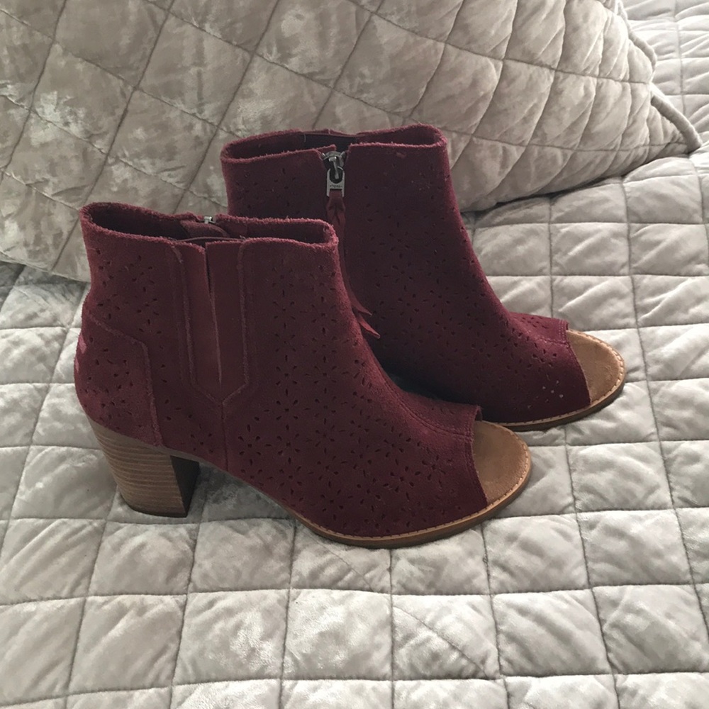 Toms peep toe heels size 8